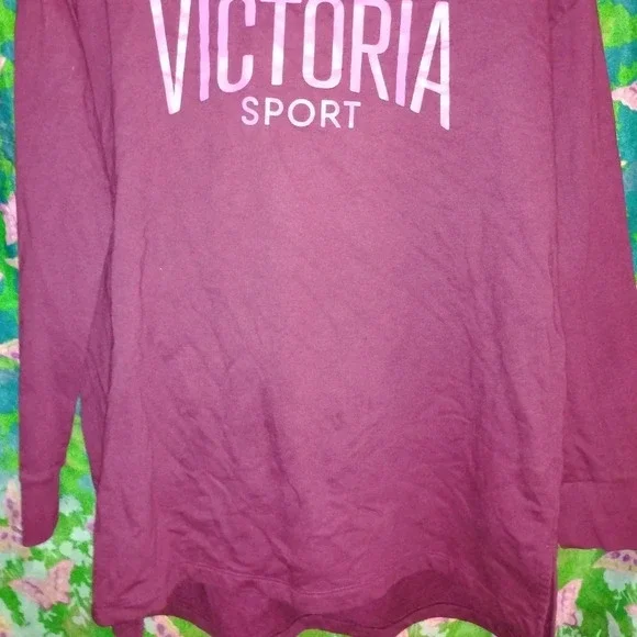 Victoria's Secret Sport purple oversized open back sweatshirt top medium large - Picture 3 of 6